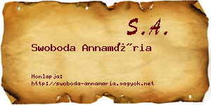 Swoboda Annamária névjegykártya